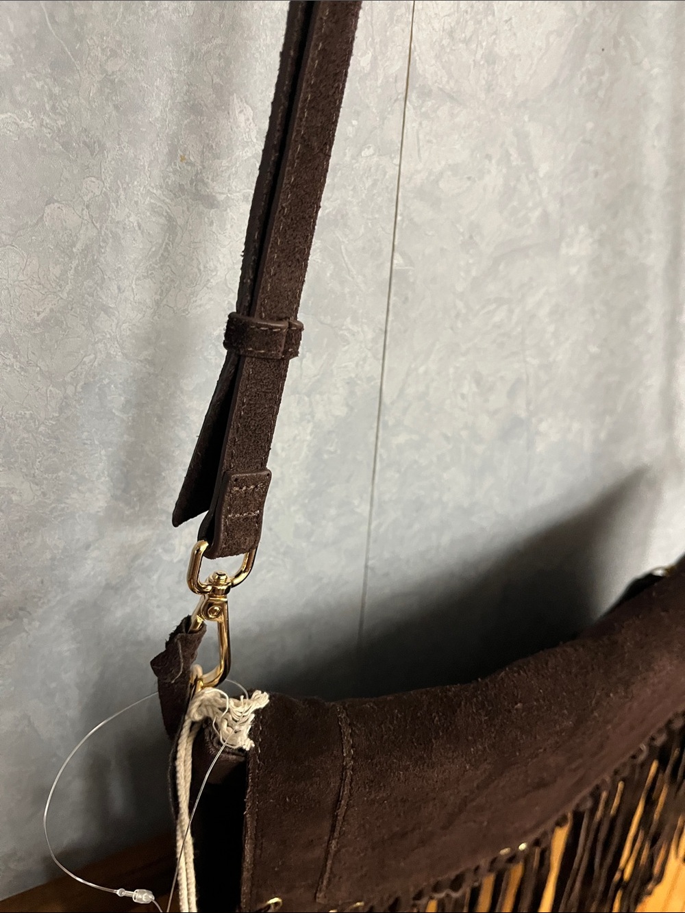 Haute Hippie Dark Brown Suede Envelope with Eyelet Detail 100% Suede NWT - Picture 6 of 15